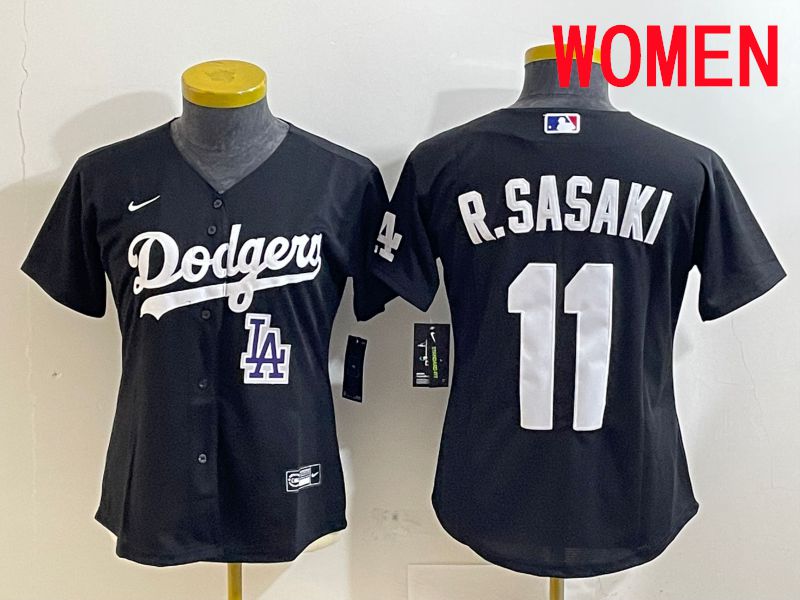 Women Los Angeles Dodgers 11 R.Sasaki Black Game 2025 Nike MLB Jersey style 6